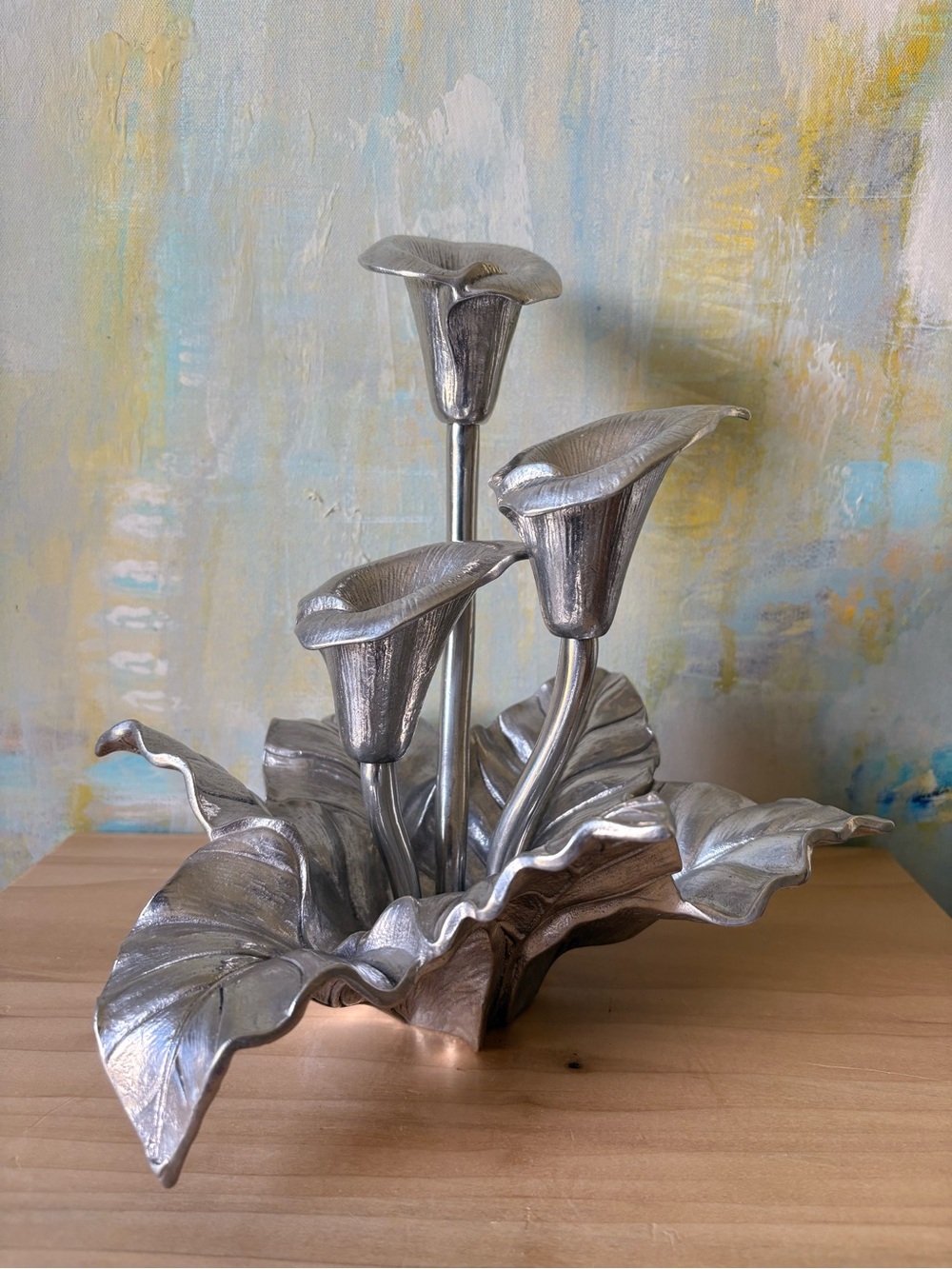 Arthur Court Silver 1991 Calla Lily Sculpture Candle Holder